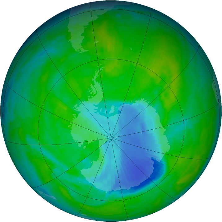 Antarctic ozone map for 27 November 1997